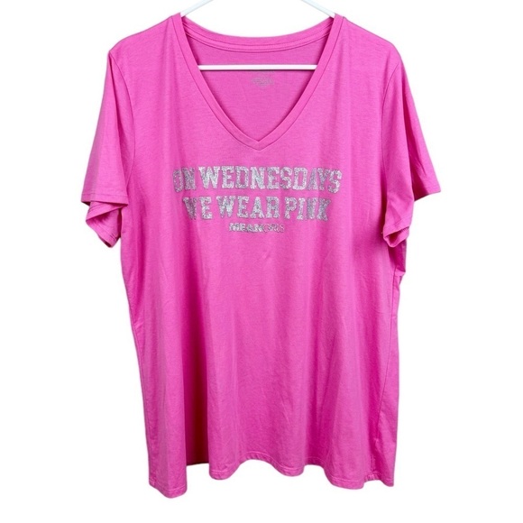 Lane Bryant Classic On Wednesdays We Wear Pink Graphic Tee - Picture 2 of 11